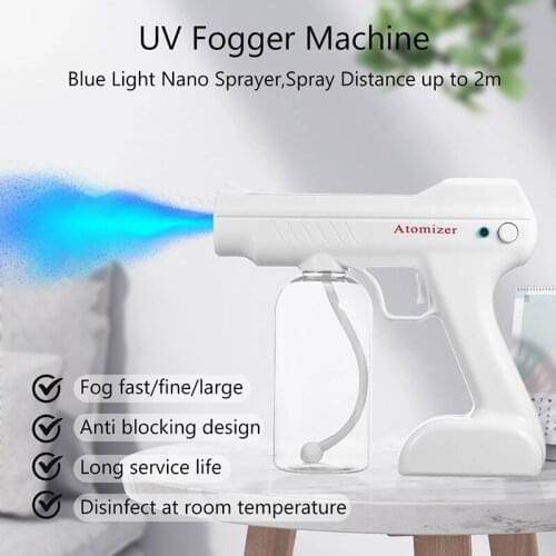 110V-240V Atomizing Sprayer Sprayer Machine Disinfection Blue Light Nano Steam Spray Gun Disinfection Nano Spray Gun