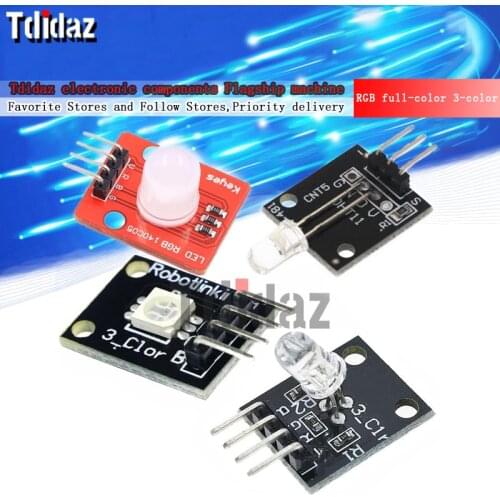 Electronic building blocks RGB full-color 3-color controllable LED module Colorful lights automatically flashing LED module