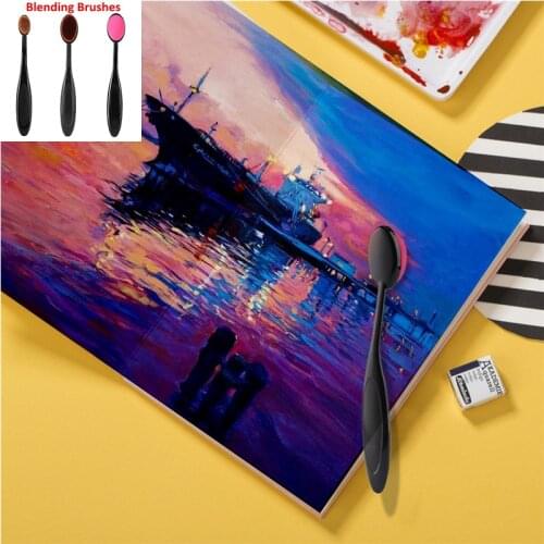 Blending Brushes Drawing Painting Soft Makeup Application for Water-based Craft Ink DIY Stamp Stencil Scrapbooking 3 sizes