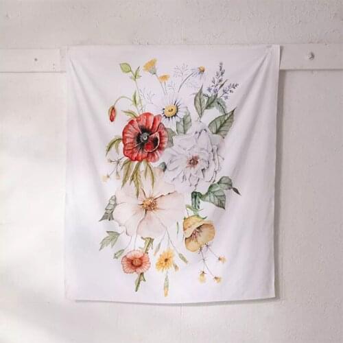 Beautiful Flowers Tapestry Wall Hanging Wall Cloth Carpet Dorm Background Blanket Art Decor Polyester Picnic Beach Towel