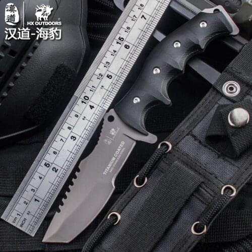 HX OUTDOORS Outdoor knife camping survival knife tactical self-defense saber multifunctional survival knife K10 hande 440c blade