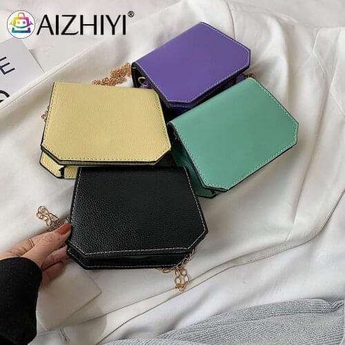Fashion Women Lattice Pattern PU Leather Pure Color Shoulder Crossbody Messenegr Bags Casual Ladies Chain Small Handbags Purse