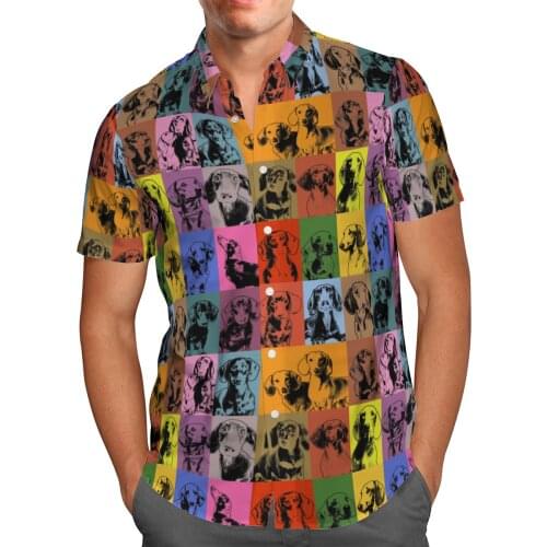 Anime Dog 3D Beach Hawaiian 2021 Summer Mens Shirt Short Sleeve Shirt Streetwear Oversized 5XL Camisa Social Chemise Homme-806