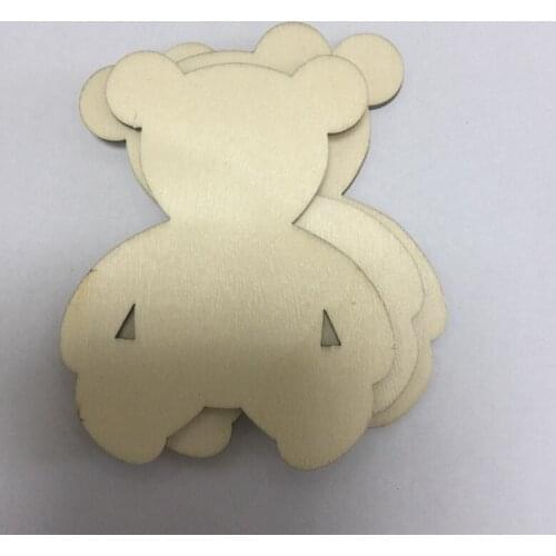 Set of 50 bear style unfinished wood shape cutout home nursery decor
