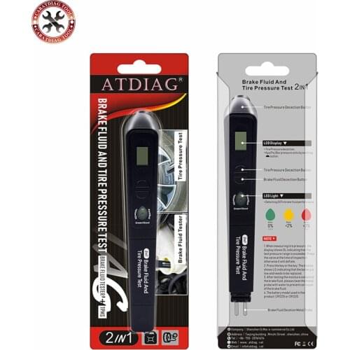 2019 Newest Brake fluid oil Tire Pressure TPMS tester pen 2in 1 Brake Fluid tester and Digital Tire Pressure Gauge 2in1
