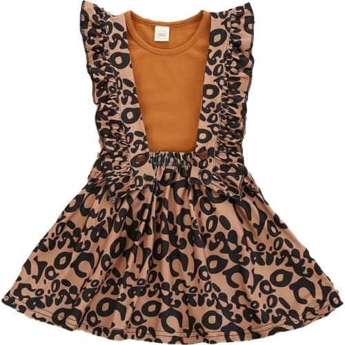 New Summer Clothing Baby Tank + Suspender Dress Leopard Print Classic Round Neck A-Line Version Cool Sweet And Cute 1-6 Years