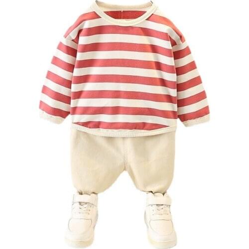 New Spring Autumn Baby Girl Clothes Fashion Children Boys Striped T-Shirt Pants 2Pcs/Sets Toddler Casual Costume Kids Tracksuits