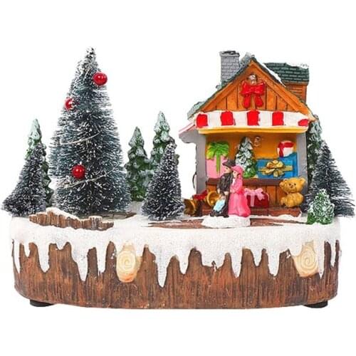 Lights For Christmas Snow Houses Village Luminescent Decorations Christmas Tree Festival House Home Decorations