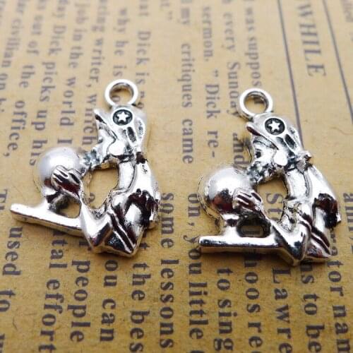 15 PCS/Lot 16mm*21mm Pendants Necklaces Antique Silver Color Angel Charms Handcraft For DIY Jewelry Making