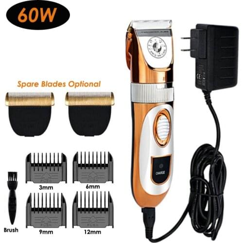Professional High Power 60W Electric Pet Hair Clipper Cat Dog Rabbit Hair Trimmer Grooming Machine with Spare Head 220-240VAC