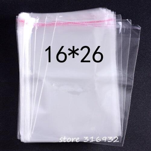 Clear Resealable Cellophane/BOPP/Poly Bags 16*26cm Transparent Opp Bag Packing Plastic Bags Self Adhesive Seal 16*26 cm