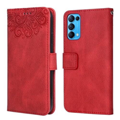 Luxury Leather Case for OPPO Find X3 Lite Flower Embossing CPH2145 PEGM00 Wallet Flip Phone Case for OPPO Find X 3 Lite