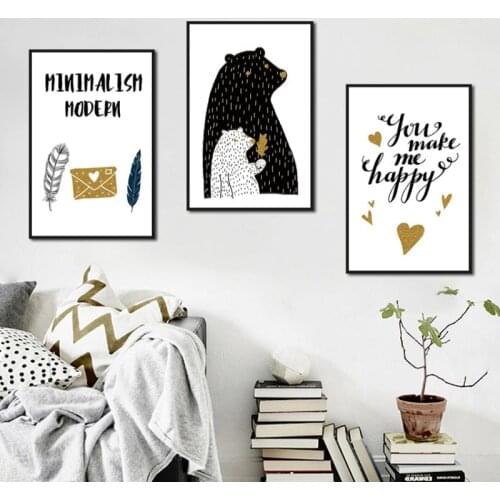 Nordic Simple Light And Elegant English Animal Bear Cafe Childrens Room Living Room Crystal Porcelain Decorative Painting