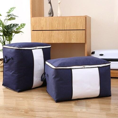 Foldable Storage Bag Quilt Pillow Blanket Organizer Moisture-proof Clothes Zipper Box Home Closet Charcoal Bamboo Sorting Bags