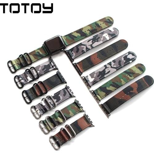 TOTOY Camouflage Sport Style Watchband, 38MM 40MM 42MM 44MM For Apple Watch Strap,Mens Nylon Strap For 42MM Iwatch Watch Band