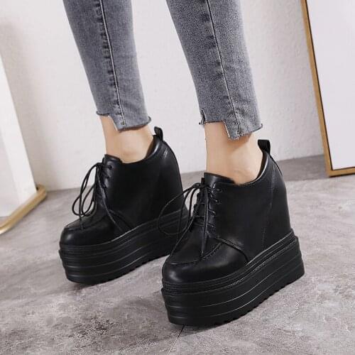 Increase within 14 cm womens shoes shoes women spring slope with super high heel single shoes platform platform casual shoes