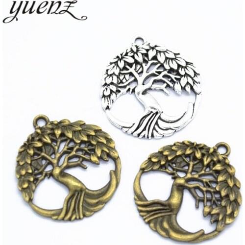 YuenZ 4pcs Life Tree Charms Antique Silver color Metal Pendant For Jewelry Making Bracelet Necklace Round Tree 33*30mm Q244