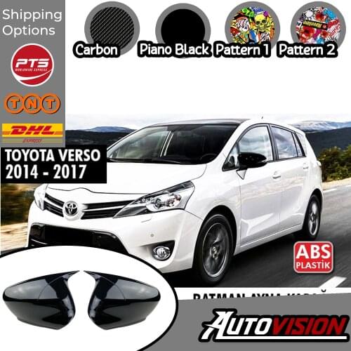 Mirror Cover For Toyota Verso 2014 2015 2016 2017 Accessory Bright Black BAT BATMAN Case CAR External Parts