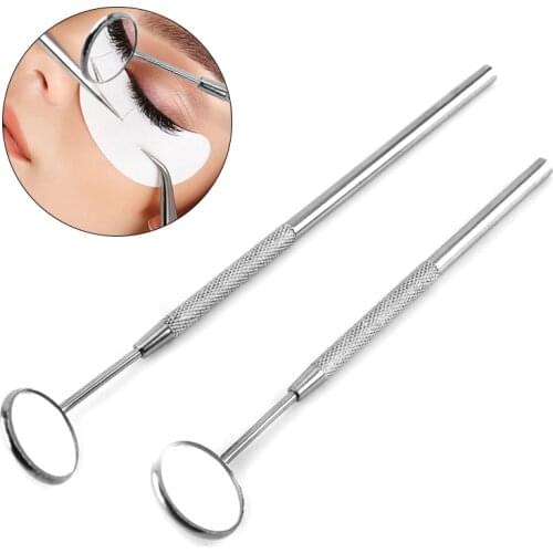 Stainless Steel Checking Mirror For Eyelash Extension 1PC Portable Dental Mirrors Mouth Tooth Professional Makeup Tool