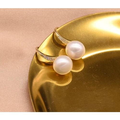 New Natural Freshwater Pearl 925 Silver Earrings Temperament Simple Pure Silver Earrings Women Accessories Classic Jewelry