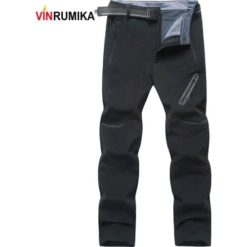 Big Size XL-9XL Winter Mens Fleece Warm Thick Quick Dry Army green Straight Pants Man Casual Black Windproof Trousers Male Pant