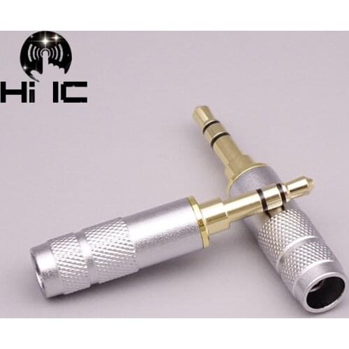 1pcs Gold Plated 2.5mm 3.5mm Stereo Headphone Jack Audio Solders Plug Adapter R Connector