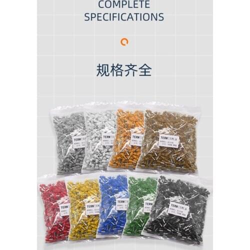 100PCS VE0508 7508 1008 1508 2508 European Terminal Pin Terminal Tube Type Wiring Connector