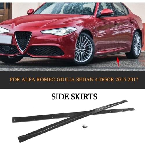 Carbon Fiber Auto body Aprons Side Skirts for Alfa Romeo Giulia Sedan 4 Door 2015 2016 2017 2 PCS