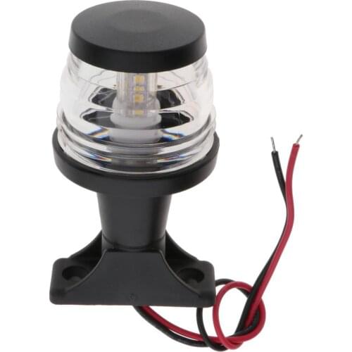 4' Fixed Mount Led Marine Navigation Anchor Lights All Round 360° White LED DC 12-24V