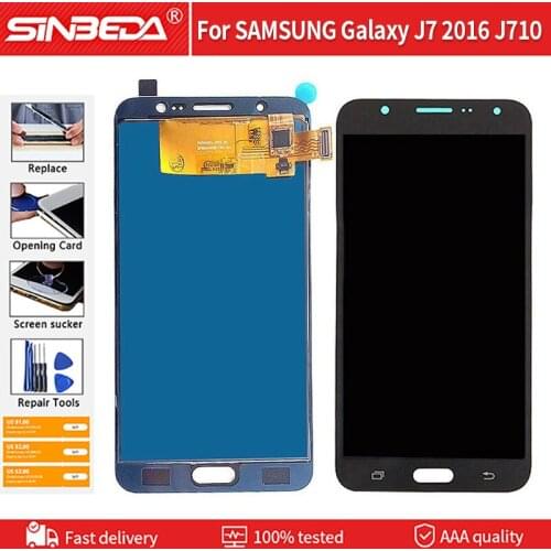 5.5" For SAMSUNG Galaxy J7 2016 J710 J710FN J710F J710M LCD Display Touch Screen with Frame For Samsung J710 Display