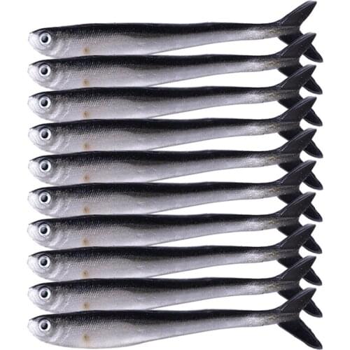 Black and White Bionic Small Fish Silicone Soft Fishing Lure Soft Lure Artificial Bait Loach Fake Bait 8cm 2G Fish Lures