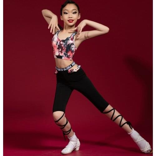 Floral Latin Dance Tops Girls Designer Clothes Salsa Dancing Outfit Ballroom Practice Wear Stage Costume Samba Dancewear JL3135