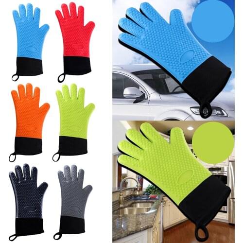 Oven Gloves Kitchen Cooking Pot Holder Thick Heat Resistant Mitt Mittens