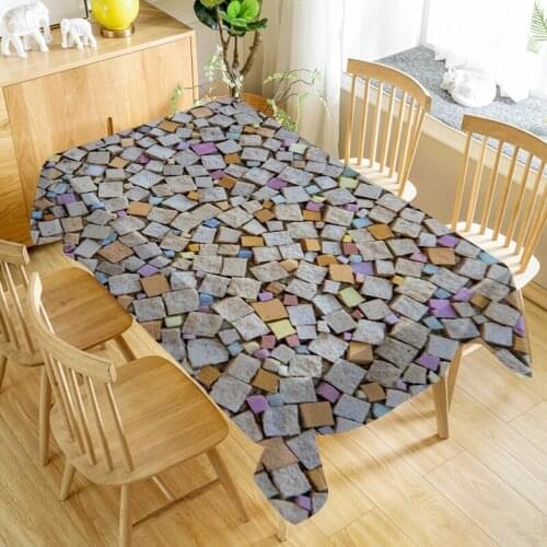 Europe Tablecloth Wall Brick Background Dustproof Dinner Table Cloth Rectangular Wedding Decoration Table Cover Home Textiles