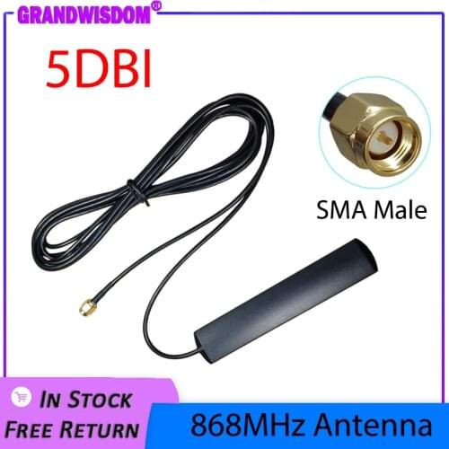 GSM Antenna 868mhz 915mhz glued strip 868m patch antenna SMA-Male connector Aerial 3 meters Cable 868 mhz 915 mhz antena antenne