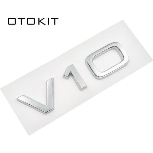 V10 Chrome Logo for Audi TT RS7 SQ5 A8L Letter Number Emblem Glossy Black Car Styling Fender Side Trunk Badge Logo Sticker
