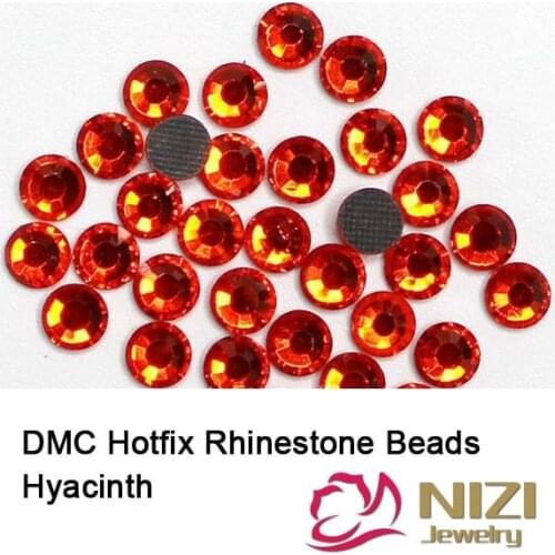 Hyacinth Strass Round Flatback Glass DMC Hotfix Rhinestones Glue Backing Iron On Crystals Diamonds DIY Crafts Garments Supplies