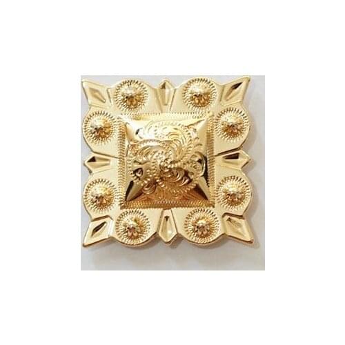 KB904) 10pc 1-1/4'' Western Square Berry Concho Saddlery Concho Gold