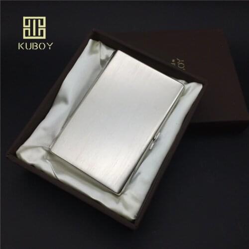 Kuboy KC5-01 Stainless steel cigarette boxes for 12 pcs 100mms long slim cigarettes metal cigarette boxes storage box & bin