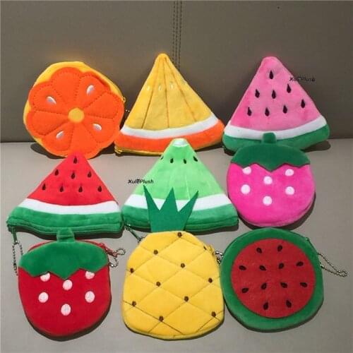 Summer fruit , watermelon etc, Plush Purse , Size 10-11CM Approx. , New Multi - Fruits Plush Coin BAG pouch