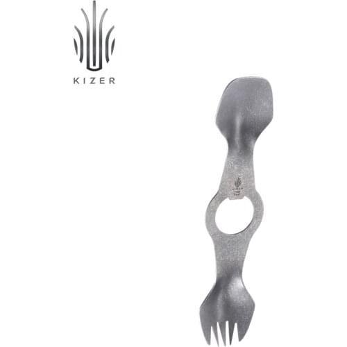 Kizer 100% pure titanium spork T306 outdoor camping fork titanium spoon hiking picnic survival outdoor tableware fork utensil