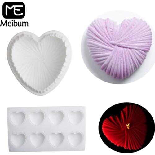 Meibum Silicone Cake Molds Valentines Day Heart-Shape Pastry Decorating Tools Carrot Chili Mousse Baking Moulds Bakeware