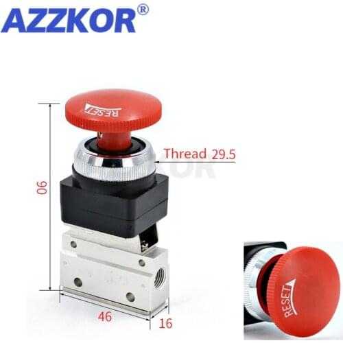 MOV-03 PT 1/8"Female Thread 3 Position 2 Way Pneumatic Mechanical Valve Pneumatic Reversing Valve Hand Manual Valves