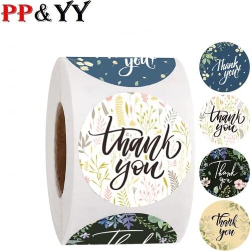 100-500pcs gift sealing sticker bouquet thank you design scrapbook sticker holiday birthday party gift decoration label