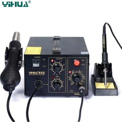 YIHUA 852 diaphragm pump soldering station 220 V hot air with soldering iron repair tool
