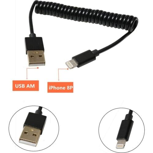 Suitable for iPhone mobile phone charging data cable retractable spring cable