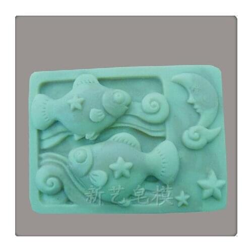 Hot populart !! constellation of the Pisces shape silicone soap mold /silicone cake mold /silicone chocolate mold