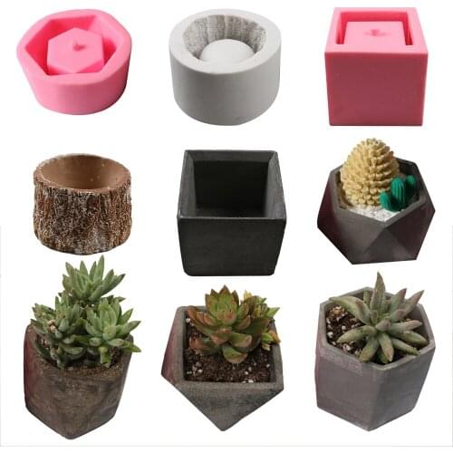 Durable Silicone Flowerpot Mold Cement Pot DIY Succulent Making Mold Manual Clay Craft Cement Silicone Concrete Bottle Mould