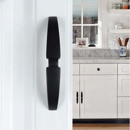 96mm modern fashion black furniture handles kitchen cabinet wardrobe door pull black dresser cupboard handle pulls