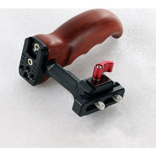 HONTOO Wooden Handle Hand Grip NATO Side Handle DSLR Cage handle w/ NATO rail 1/4 screw for SONY A7 BMPCC 4K 6K 5D4 camera CAGE